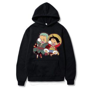 One Piece Hoodie Niedlich Zoro und Ruffy