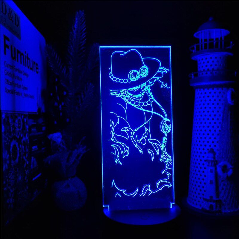Anime 3d Lampe Ein St ck Portgas D Ace Led Nachtlicht 7 Farbwechsel Nachthimmel Schlafzimmer Decor