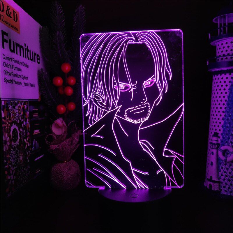 Ein St ck Shanks Nacht Licht 3D Illusion Lampe Anime LED Licht f r Schlafzimmer Decor