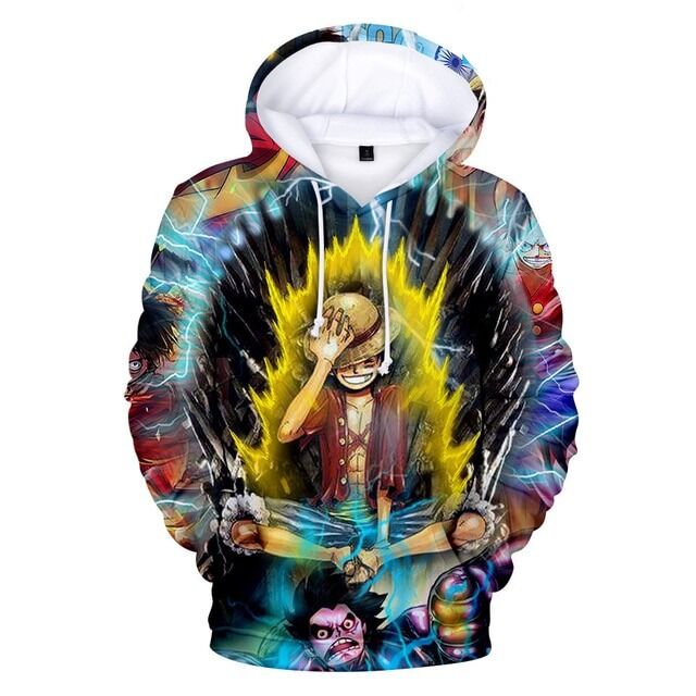 One Piece Hoodie Ruffy Haki Royal